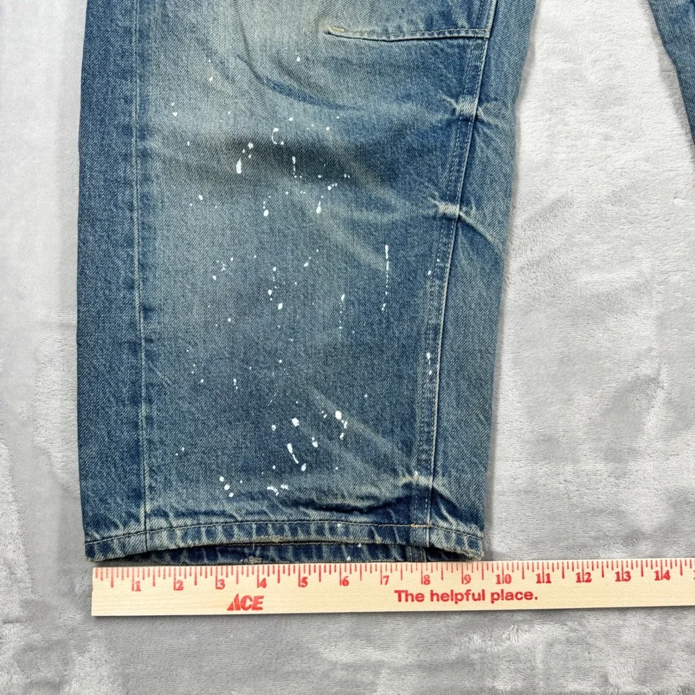 FREE PEOPLE We The Free  Moxie Barrel Jeans Womens 29 Wide Leg Paint Splatter